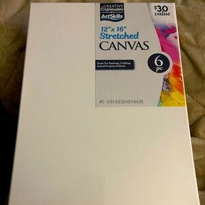 Art Skills Creative Expressions 12" X 16" Stretched Canvas: 6pc: Sealed 🎨